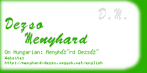 dezso menyhard business card